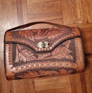 Vintage Hand Tooled Leather Bag